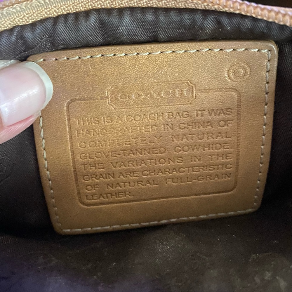 Coach Tan Leather Wristlet Clutch with Gold Hardware - Picture 3 of 3